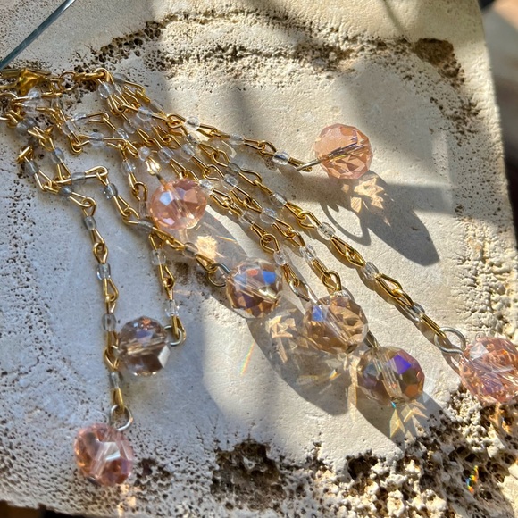 SOLD Vintage Swarovski Antique Rose, Gray, Clear Crystal Dangle Drop Earrings - Picture 4 of 16